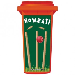 Howzat Cricket Stumps Wheelie Bin Sticker Panel
